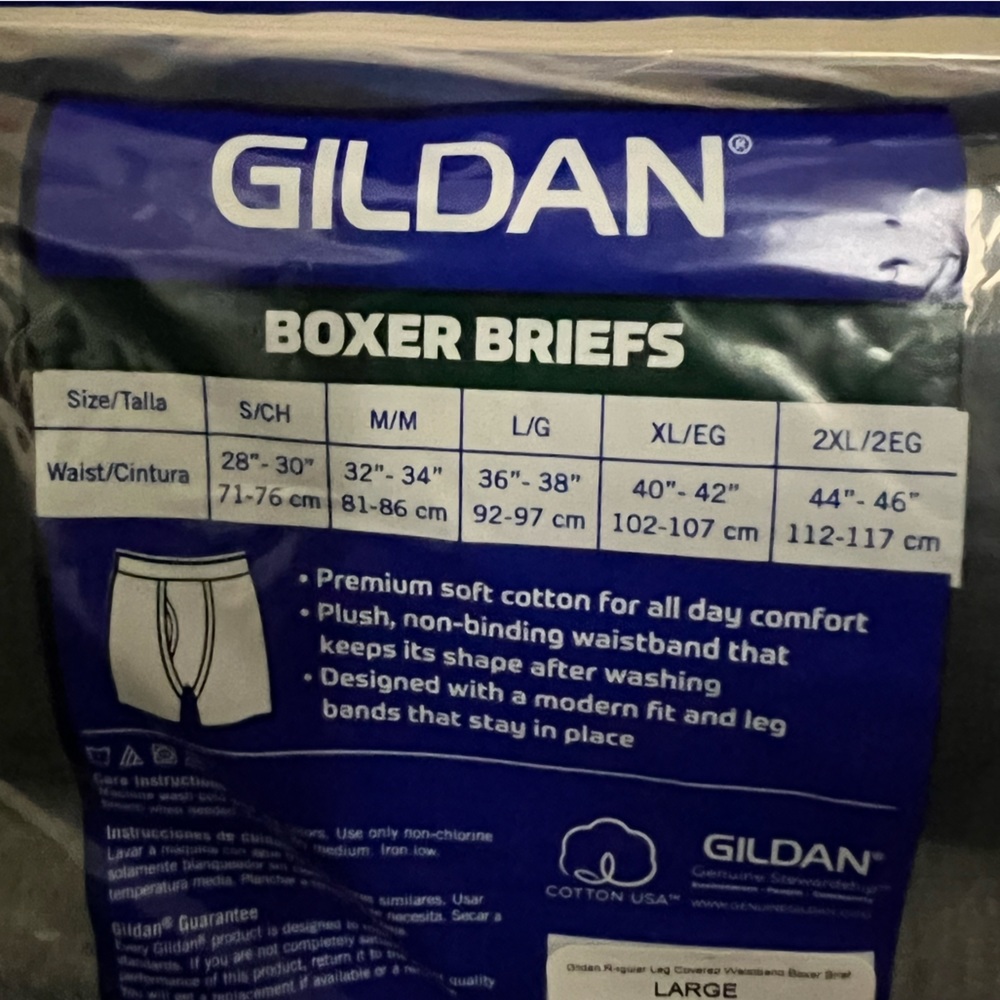New Gildan Men’s Covered Waistband, Tagless Boxer Briefs 2 per pk.🔥3 pks/$18 - Picture 4 of 5